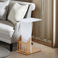 Table console en bois massif, style moderne minimaliste, amovible, en forme de C, pour salon ou chambre à coucher