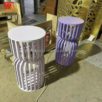 Supports à fleurs en PVC rose, blanc, violet ou toute autre couleur, socles, piliers, présentoirs pour gâteaux, tables, supports pour baby shower, décorations de montgolfières