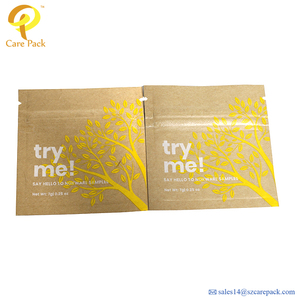Túi Giấy Kraft Phân Hủy Sinh Học Túi Phẳng Niêm Phong 3 Mặt Tùy Chỉnh Cho Gói Mỹ Phẩm Mẫu - Product Image 4