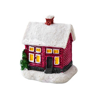 Décorations de bureau d'ambiance de Noël faites à la main Miniature résine décor de maison de Noël Cottage de Village enneigé