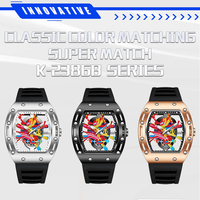 Reloj de Hombre al por Mayor, Forma de Barril, Esfera Grande, Movimiento de Cuarzo, Correa de Goma Suave, Pantalla Luminosa, Estilo Casual Urbano