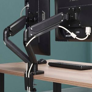 Support d'ordinateur portable en alliage d'aluminium à mouvement complet, bras à ressort mécanique, support mural pour moniteur 2-en-1, stabilité garantie, stock direct disponible - Product Image 5