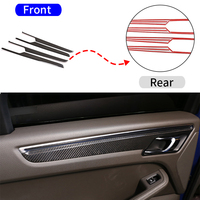 Autocollants en fibre de carbone véritable pour console centrale et tableau de bord, accessoires de garniture intérieure pour Porsche Macan 2018-2020