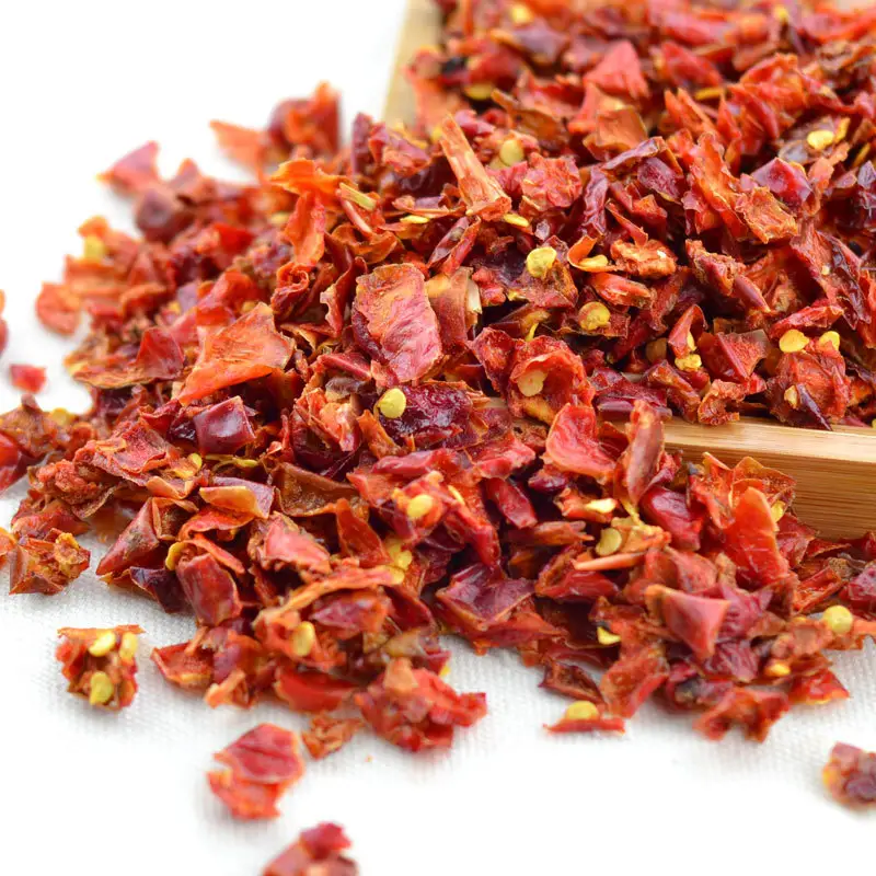 Trưởng Thành, Không Khí Khô Red Sweet Bell Peppers Flakes Thái Hạt Lựu Cho Súp