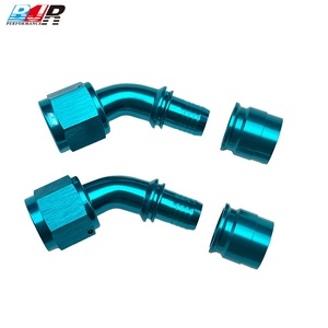 Raccords à sertir en PTFE de couleur cyan haute pression BJR, 45 degrés, AN4-AN16, en aluminium pour voitures de course - Product Image 2