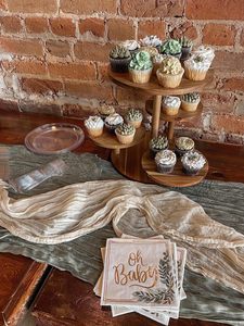 Easy Assembly 4 Tier Round Cupcake Tower <strong>Stand</strong> Acacia Wood <strong>Cake</strong> <strong>Stand</strong> Tray Snack Wooden Dessert Display <strong>Stand</strong> for Party Buffet - Product Image 2