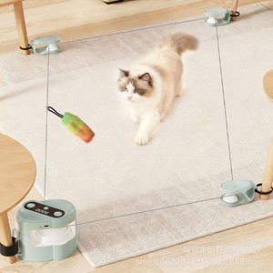 Jouet interactif pour chat avec télécommande, vert et bleu clair, style moderne, pour le divertissement et le jeu des chats domestiques - Product Image 1
