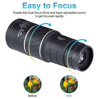 Télescope monoculaire portable haute puissance 16X52 avec trépied, télescope monoculaire en plastique pour l'extérieur, prix de gros
