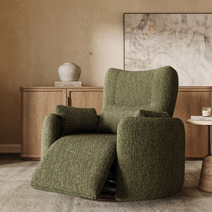 Sillón Reclinable Eléctrico Giratorio FERLY, Sillón Individual de Tela Bouclé, Sillón Reclinable Ajustable para Sala de Estar <span class=keywords><strong>y</strong></span> Hogar - Product Image 1