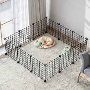in stock Factory Supply Best Selling Free combination solid pet indoor metal cage stackable pet cage diy assemble pet cage