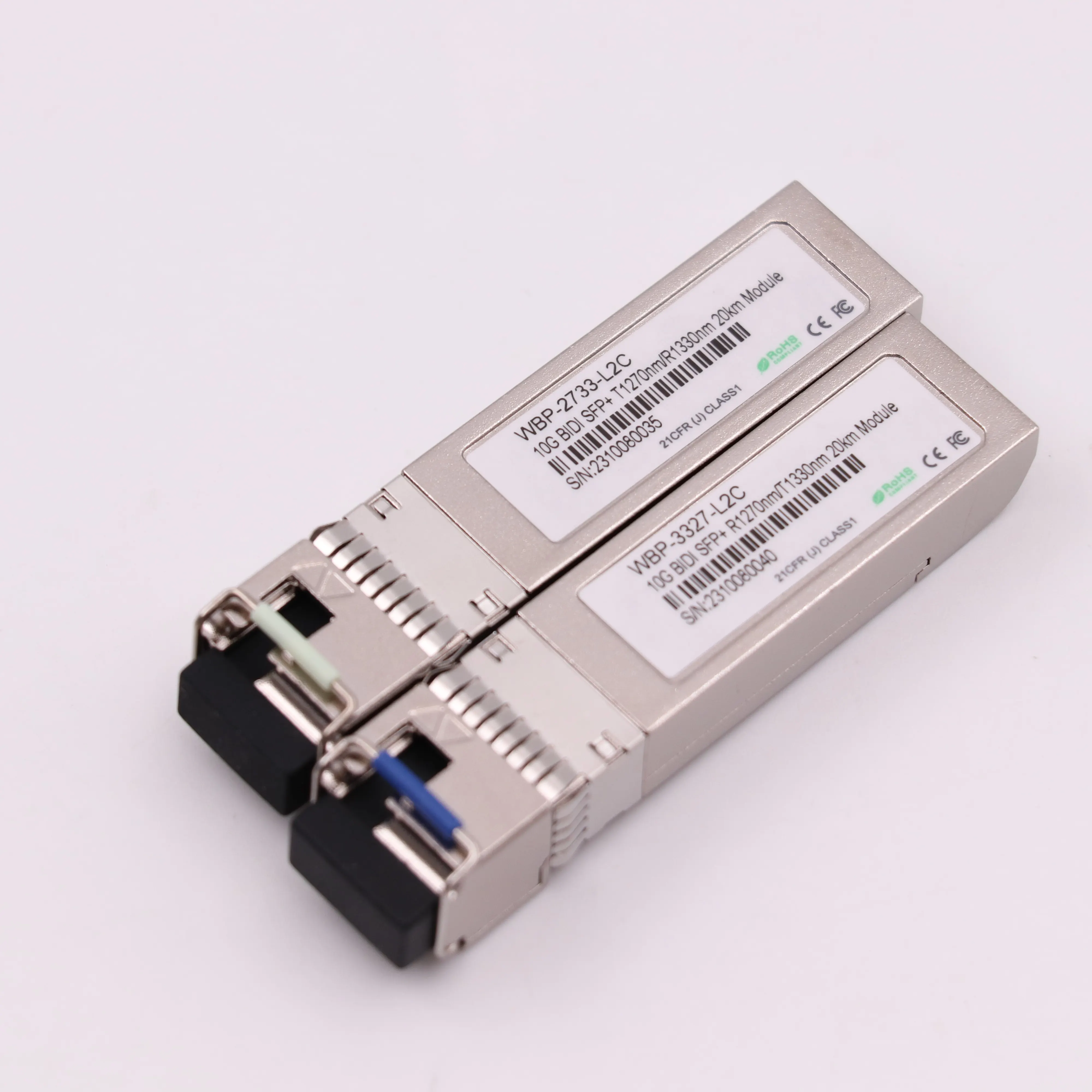 Generieke 10gbs Bidi Sfp + T1270nm/R1330nm R1270nm/T1330nm Lc 20Km Module 10G Enkele Vezel Optische Zendontvanger Enkele Modus