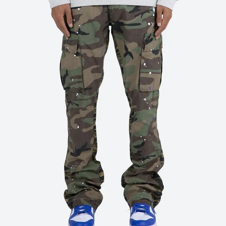 Винтажные потертые брюки-карго DENIMGUYS с рисунком в уличном стиле хип-хоп мужские камуфляжные брюки