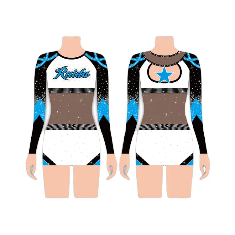 Roupas de desempenho personalizadas, uniforme cheerleading, roupas confortáveis de dança cheerleader