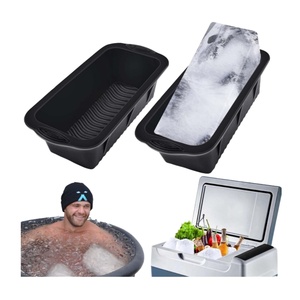 Custom Logo Extra Large Silicone Ice Cube Tray Mold Giant Flexible Square Molder <b>Maker</b> with Customized Ice Block Mould - Product Image 2