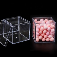 Boîte à bonbons en acrylique avec couvercle, récipient transparent en plastique pour cadeaux de mariage, exposition de cubes à bonbons, vente en gros, 50 pièces