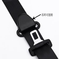Ceintures de sécurité de haute qualité, ceinture de sécurité universelle à 3 points avec boucle rigide incurvée et câble d'avertissement, accessoires pour ceinture de voiture