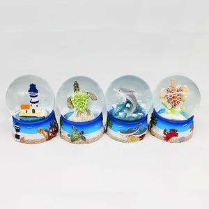 Tùy Chỉnh Thành Phố Bãi Biển Tên Nhựa Cây Cọ Quả Cầu Tuyết Thủy Tinh Quả Cầu Nước Bức Tượng Với Lấp Lánh Long Lanh Thu Mới Lạ Trang Trí - Product Image 4