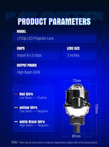 <span class=keywords><strong>Venta</strong></span> Especial: Faros Delanteros LED LP33P Súper Brillantes H4 H7 H11 9005 9006 para Automóvil, Proyectores de Alta Calidad con Luz Alta y Baja de 60W - Product Image 6