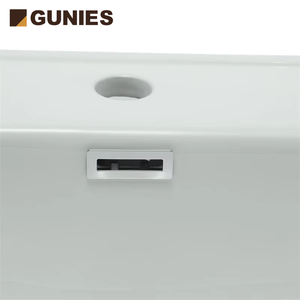 أحواض حوض بورسلين من المصنع مباشرة ، أحواض مرحاض مثبتة على السطح ، خزان غسيل أبيض حديث مع خزانة رفيعة الحافة للفنادق والمغاسل - Product Image 5