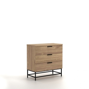 ตู้ลิ้นชัก 3 ชั้นทันสมัยพร้อมขาโลหะสีทองสำหรับห้องนอน - Product Image 2