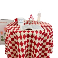 Nouveau chemin de table en velours imprimé flocons de neige et carreaux pour Noël, nappe de table à manger, couverture de meuble TV et de table basse pour la maison