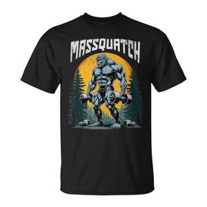 Camiseta Massquatch Weightlifting Sasquatch Gym, color negro, talla grande - Product Image 1