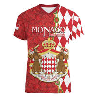 T-shirt personnalisé Monaco pour homme, col en V, avec drapeau de Monaco, célébration du jour de l'indépendance, chemise décontractée pour homme