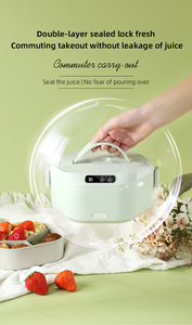 Boîte à lunch électrique en silicone de qualité alimentaire, 3 compartiments, récipient chauffant pour bento, compatible micro-ondes, anti-fuite, pour enfants - Product Image 6