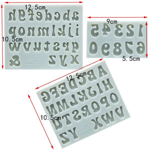 Sans <span class=keywords><strong>font</strong></span> 26 chữ hoa chữ thường Bảng chữ cái tiếng Anh chữ & chữ số Arabic Shape DIY Set Silicone khuôn mẫu - Product Image 2