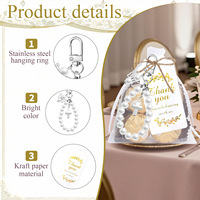 Faveurs de mariage pour invités : Porte-clés ange en perles avec cartes de remerciement, sacs en organza, cadeaux et décorations pour fête prénuptiale