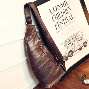 Sac à bandoulière vintage en cuir pour homme, sac à dos <span class=keywords><strong>de</strong></span> poitrine, sac à dos <span class=keywords><strong>de</strong></span> jour - Product Image 3