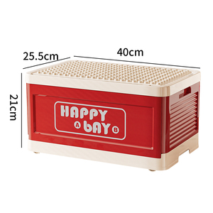 <span class=keywords><strong>Coffre</strong></span> de rangement pour jouets rouge moderne avec couvercle modulable - Multifonctionnel, gain de place, essentiel pour la chambre des enfants et la zone de jeux - Product Image 6