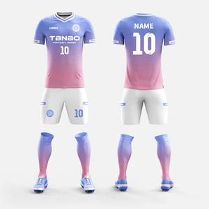 Customization Soccer Wear <b>Set</b> Black Purple Gradient Breathable Comfortable Football Uniform with Personalized - Product Image 6