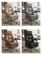 Fauteuil de Direction Moderne à Dossier Haut en Cuir Véritable avec Commande Vocale, Massage, Chargement USB, Moteur Silencieux, Rotation 360°, Chromé, pour Bureau à Domicile