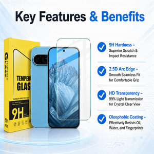 Pellicola Protettiva in Vetro Temperato 9H Antiurto per Google Pixel <span class=keywords><strong>11</strong></span> 10 9 <span class=keywords><strong>Pro</strong></span> XL 9a 9 8A 7A, Protezione Schermo HD Trasparente - Product Image 2
