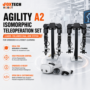 Ensemble de téléopération isomorphe à double bras 7-DOF Agility A2 pour l'apprentissage des robots IA embarqués, compatible ROS2 NVIDIA Isaac - Product Image 1