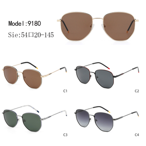 Lunettes de soleil polarisées à monture métallique avec logo personnalisé, double pont, monture intégrale rectangulaire, protection UV %, style unisexe tendance Viator - Product Image 3
