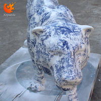 Sculpture de tigre contemporaine personnalisée en FRP, grande statue animale en fibre de verre pour hall d'hôtel/villa de luxe