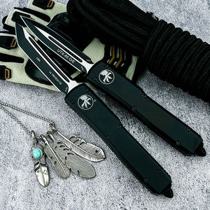 Cuchillo de Caza Micro Hera, Mango Negro, Hoja con Acabado Stonewash, Cuchillo Táctico Multiusos para Campamento, Caza, Supervivencia, Herramientas de Bolsillo - Product Image 2