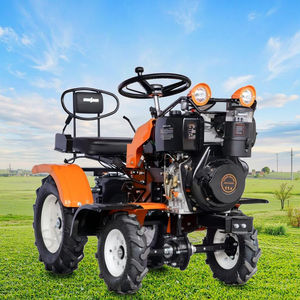 Großhandel 15 PS 12 PS 10 PS Mini-Traktor 4WD Gartenfräse Dieselmotor Elektrostart Bodenfräse Vollgummireifen Kreiselpflug - Product Image 2
