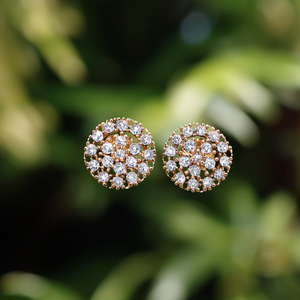 Fashion <b>Stud</b> <b>Earrings</b> 316L Stainless Steel PVD Gold Plating <b>Crystal</b> Decorated Round And Floral Design - Product Image 3