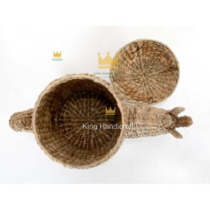 Panier de rangement multifonctionnel en jacinthe d'eau et cactus avec cadre métallique pour chambre d'enfant - Grande Vente - Product Image 2