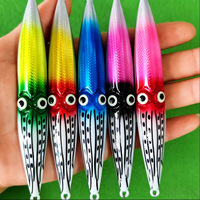 Nouveaux Jigs de Pêche Verticale en Métal 80g 100g 120g pour la Pêche au Calamar Biomimétique, au Poisson-Plomb et au Maquereau en Eau Salée