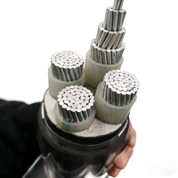 Câble d'alimentation aérien industriel XLPE à âme en aluminium ignifuge YJLV22-4*35/50, excellente conductivité, indice de protection IP54 pour applications fixes
