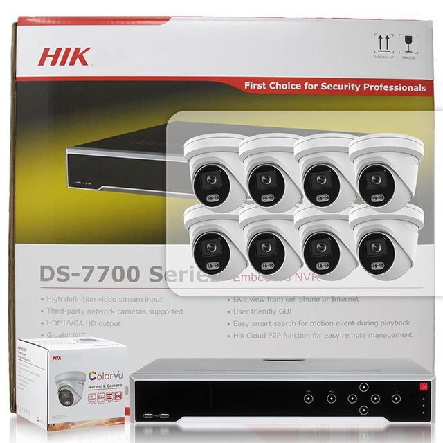 Hik 4 MP ColorVu Fixed Turret Network Camera DS-7716NI-K4-16P 16-ch 1.5U 16 PoE 4K NVR System Kit