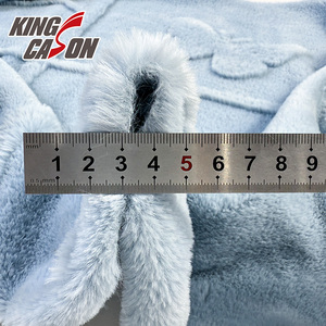 KINGCASON fabrication en Chine respectueux de l'environnement durable moelleux OEKO Standard 100 couleur unie Jacquard fausse fourrure pour pantoufles - Product Image 6