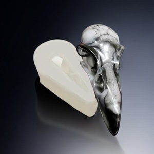 Raven Skull Silicone Mold For DIY Jewelry Epoxy Molding Transparent White Irregular Shape - Product Image 1