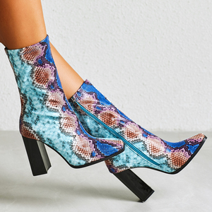 Botas Para Mujer Newest Fashion Ladies Chunky Heel High Sepatu Ankle Height Women Winter <b>Boots</b> - Product Image 5