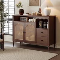 Buffet de Luxe Moderne et Simple, Meuble à Vin Rétro, Rangement Mural Intégré pour Cuisine et Salon, en Bois