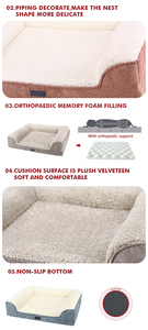 Sofá cama ortopédico de lujo de gran tamaño para mascotas, estilo moderno, espuma viscoelástica, patrón sólido transpirable para perros <span class=keywords><strong>Jumbo</strong></span> - Product Image 6